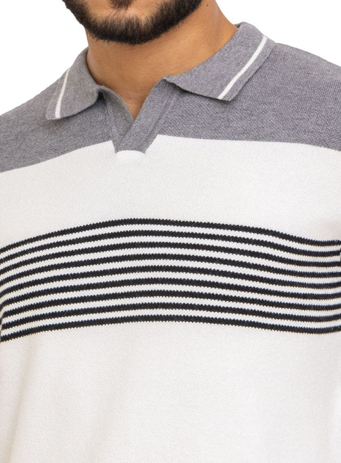 White Design 7510Knit Polo Neck S - T-Shirt - Khotwh